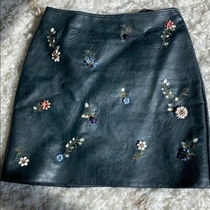 Dark Green Vegan Leather Zara Skirt